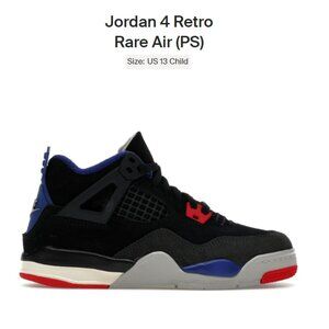 Child Size 13c - Jordan 4 Retro Rare Air (PS) - IB4388-003 - Authentic New!